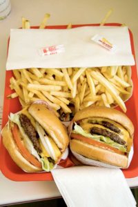 in and out double double burgers