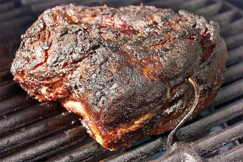 burnt ends from brisket on grill