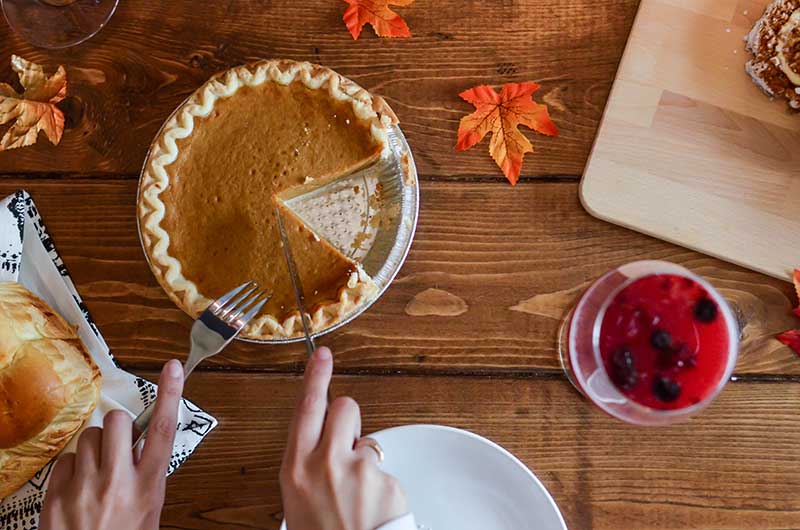 Pumpkin pie on Jose Mier Sun Valley table