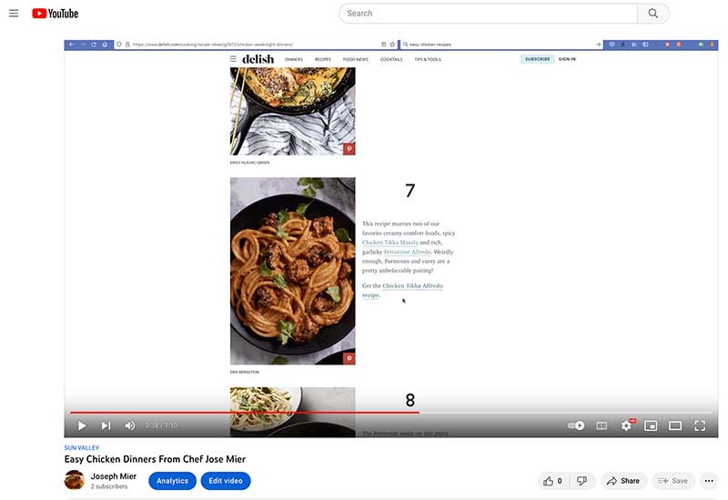 Jose Mier screenshot chicken recipe search