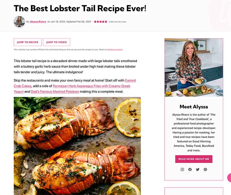 Jose Mier Sun Valley, CA lobster tail recipe