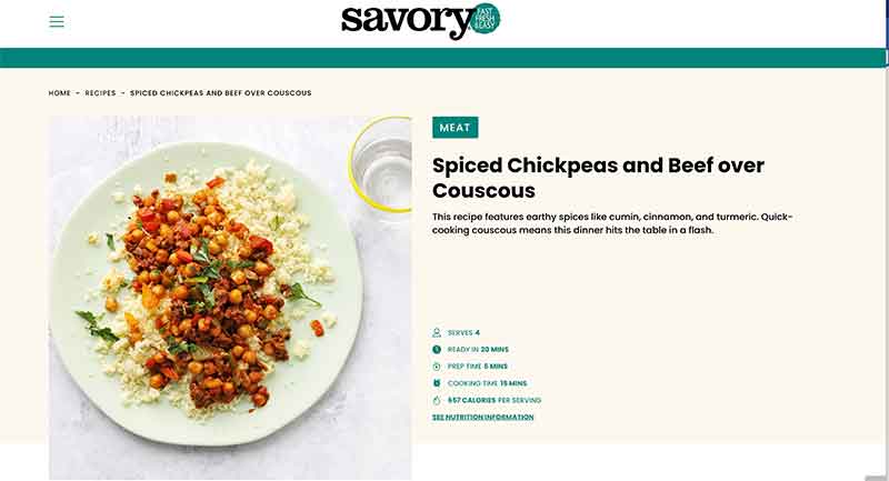 Jose Mier Sun Valley, CA chickpeas with beef screenshot