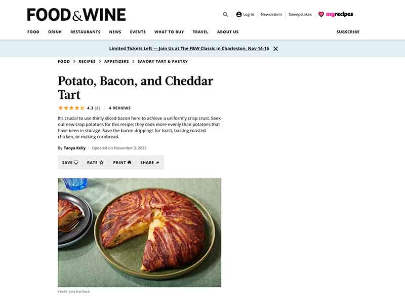 Food and Wine bacon tart Jose Mier Sun Valley