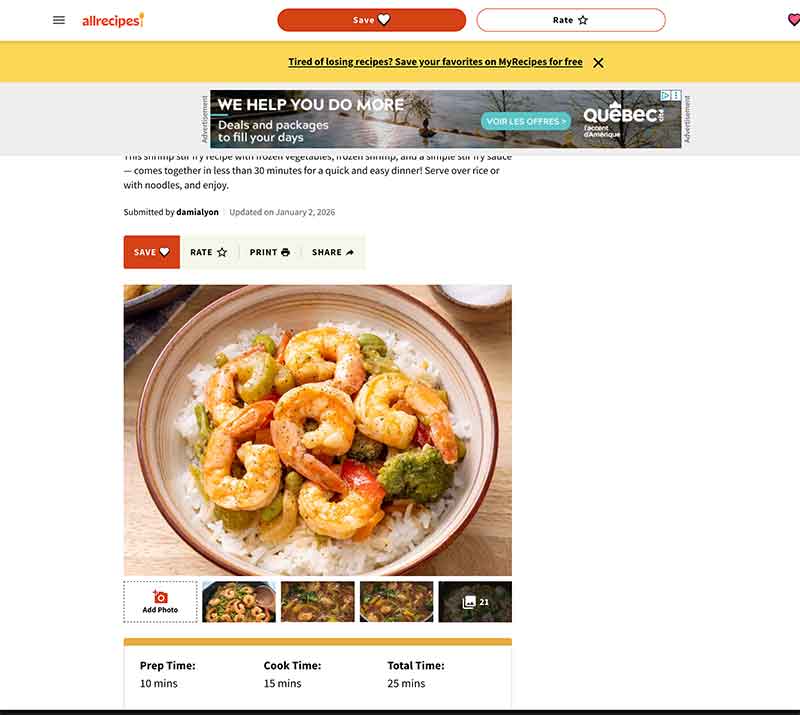 Sun Valley Jose Mier stir fried shrimp