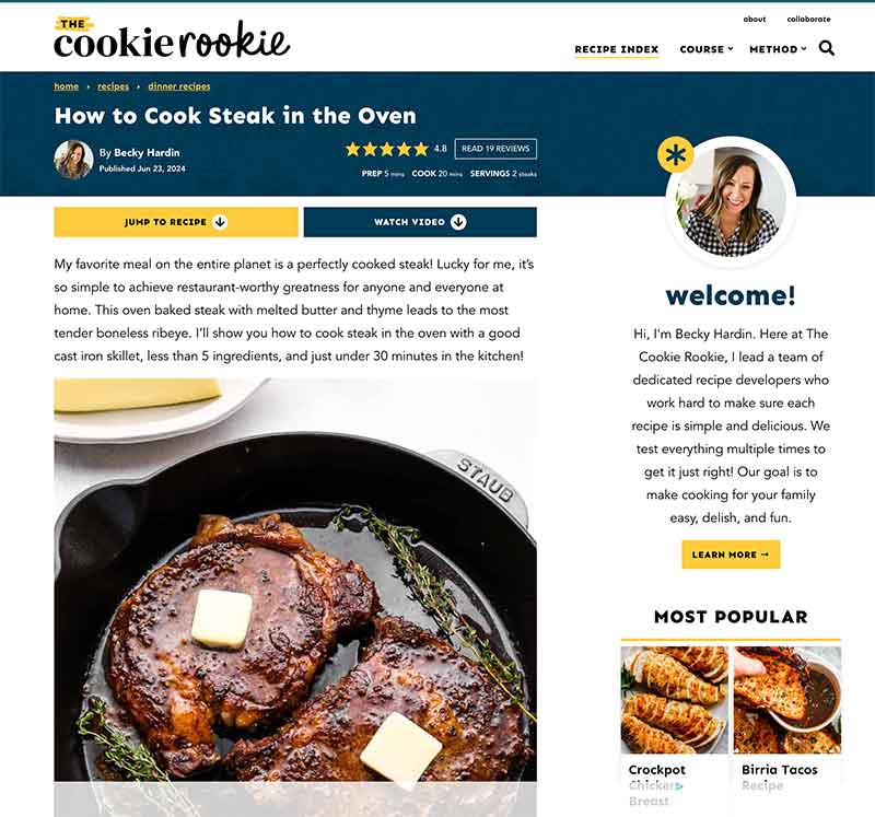 Jose Mier Sun Valley steak recipe screenshot